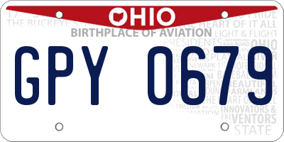 OH license plate GPY0679