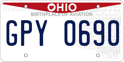 OH license plate GPY0690