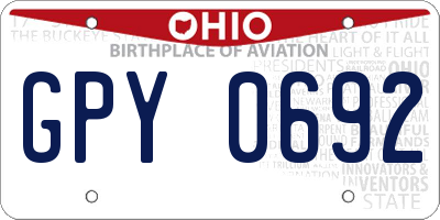 OH license plate GPY0692