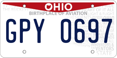 OH license plate GPY0697