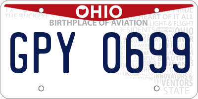 OH license plate GPY0699