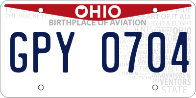 OH license plate GPY0704