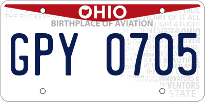 OH license plate GPY0705