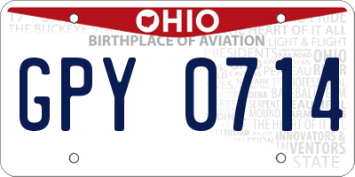 OH license plate GPY0714