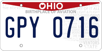 OH license plate GPY0716