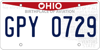 OH license plate GPY0729