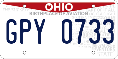 OH license plate GPY0733