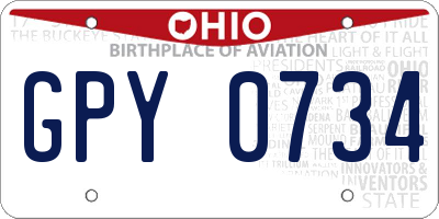 OH license plate GPY0734