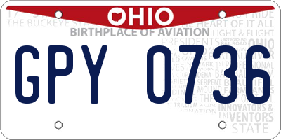OH license plate GPY0736
