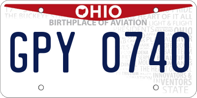 OH license plate GPY0740