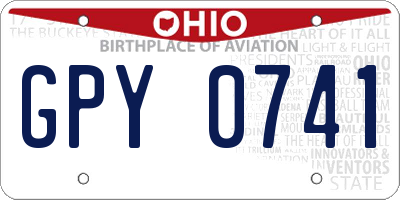 OH license plate GPY0741
