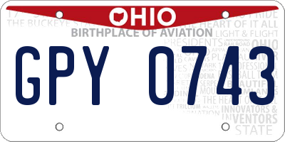 OH license plate GPY0743