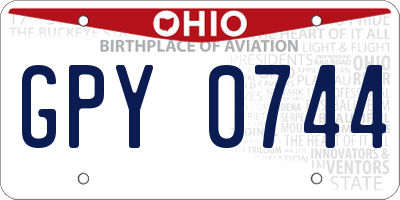 OH license plate GPY0744
