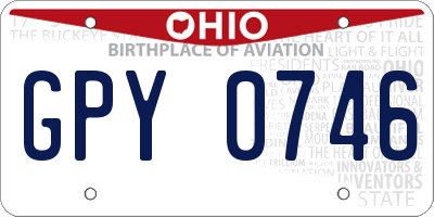 OH license plate GPY0746