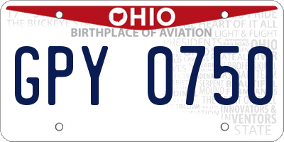 OH license plate GPY0750