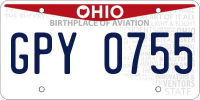 OH license plate GPY0755