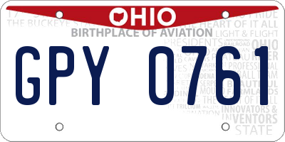 OH license plate GPY0761