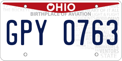 OH license plate GPY0763