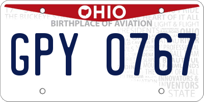 OH license plate GPY0767