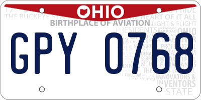 OH license plate GPY0768
