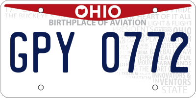 OH license plate GPY0772