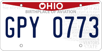 OH license plate GPY0773