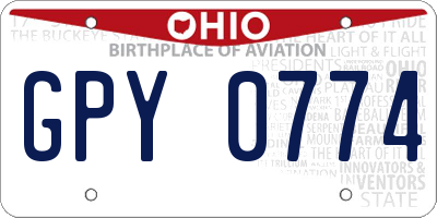 OH license plate GPY0774