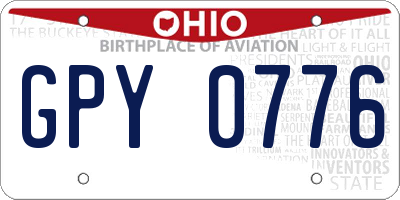 OH license plate GPY0776
