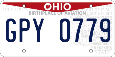 OH license plate GPY0779