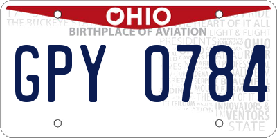OH license plate GPY0784