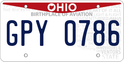 OH license plate GPY0786