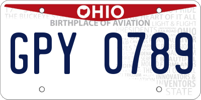 OH license plate GPY0789
