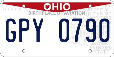 OH license plate GPY0790