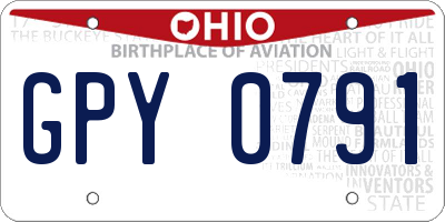 OH license plate GPY0791