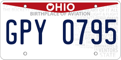 OH license plate GPY0795