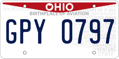 OH license plate GPY0797