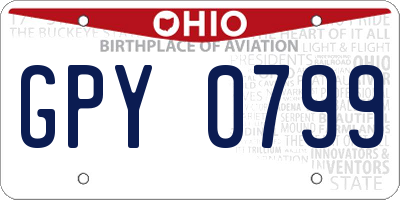 OH license plate GPY0799