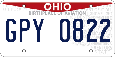 OH license plate GPY0822