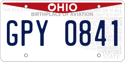 OH license plate GPY0841