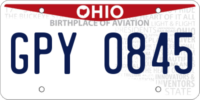 OH license plate GPY0845