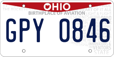 OH license plate GPY0846