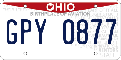 OH license plate GPY0877