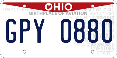 OH license plate GPY0880