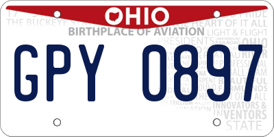 OH license plate GPY0897