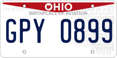 OH license plate GPY0899