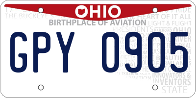 OH license plate GPY0905