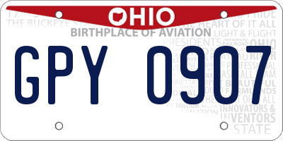 OH license plate GPY0907