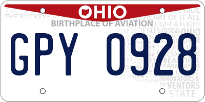 OH license plate GPY0928