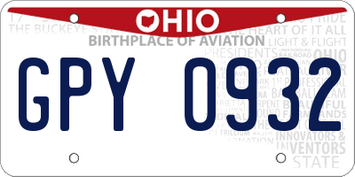 OH license plate GPY0932