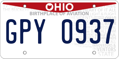 OH license plate GPY0937